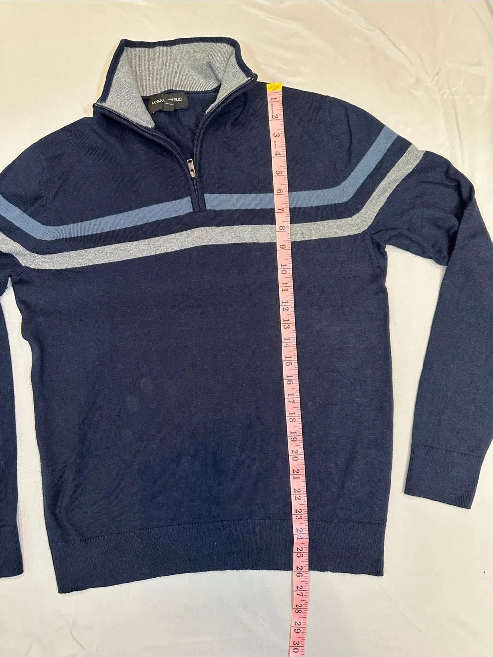 Banana Republic Men’s Medium Cotton Cashmere Silk Blend Quarter Zip Sweater